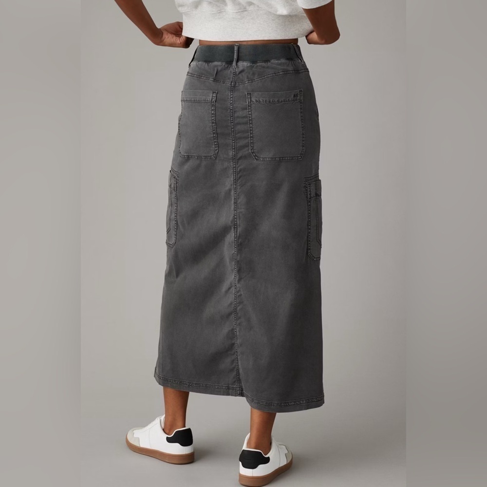 American Eagle Outfitters Gray Maxi Cargo Skirt - Picture 3 of 12